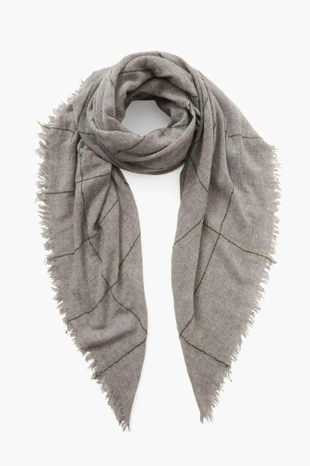 100 Cashmere Scarf Greener Pastures Windowpane Women Chan Luu Scarves