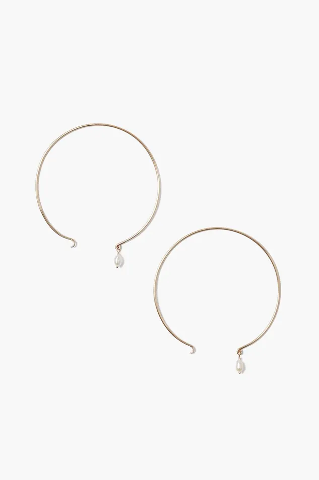 14k Belle Hoop Earrings Maxi White Pearl Women Chan Luu Earrings