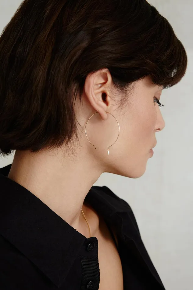 14k Belle Hoop Earrings Maxi White Pearl Women Chan Luu Earrings