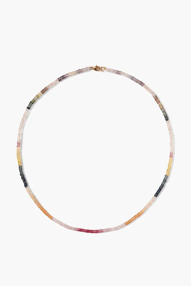 14k Rainbow Heishi Necklace Sapphire Mix Women Chan Luu 14k Fine