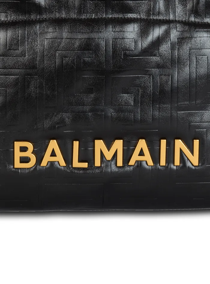 1945 Soft Tote Bag In Crackled Calfskin Black Women Balmain Tote Bags