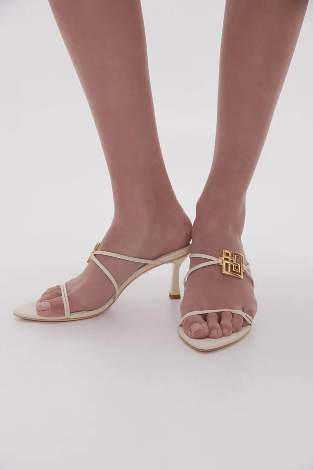 Acacia Strappy Mule Ivory Women Aje Shoes