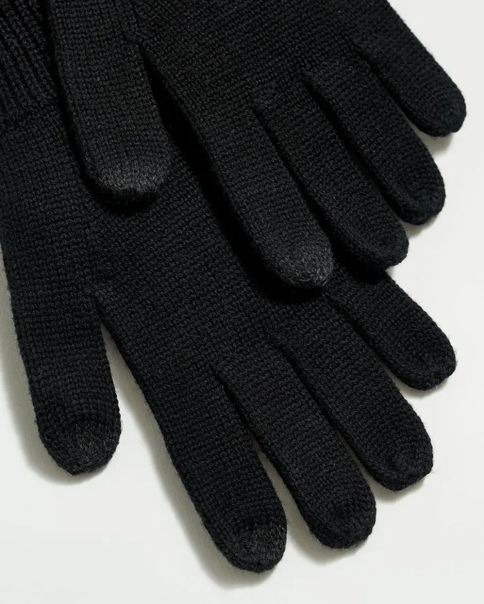 Accessories Men Billy Reid Wool Ribbon Gloves Black
