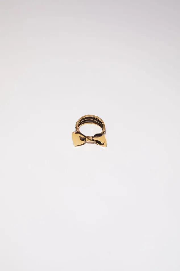 Acne Studios Bow Ring Antique Gold Women Jewellery