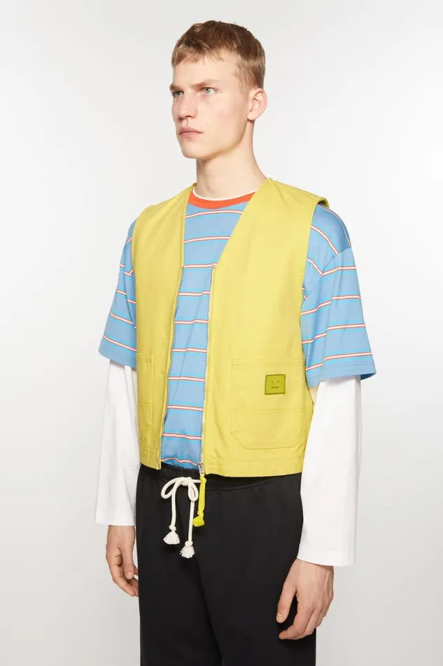 Acne Studios Canvas Vest Jacket Dusty Yellow Women Outerwear Acne Studios Canvas Vest Jacket Dusty Yellow Women Outerwear