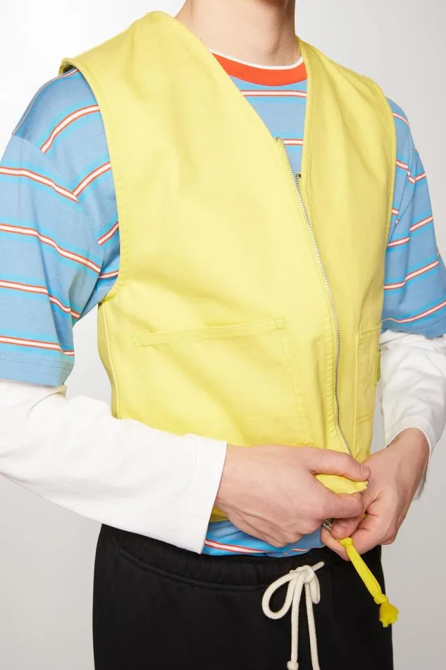 Acne Studios Canvas Vest Jacket Dusty Yellow Women Outerwear Acne Studios Canvas Vest Jacket Dusty Yellow Women Outerwear