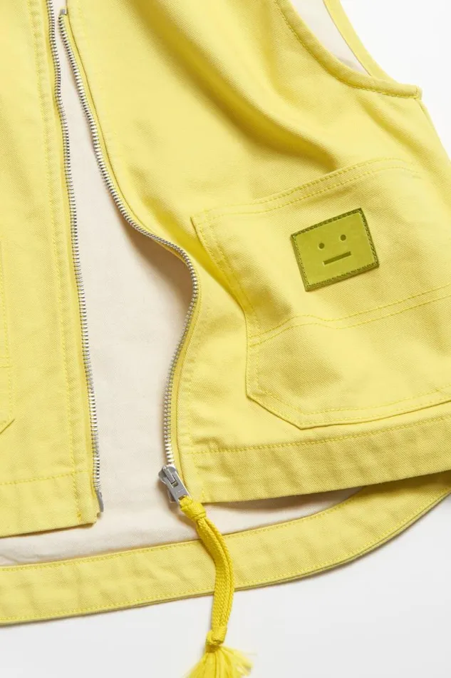 Acne Studios Canvas Vest Jacket Dusty Yellow Women Outerwear Acne Studios Canvas Vest Jacket Dusty Yellow Women Outerwear