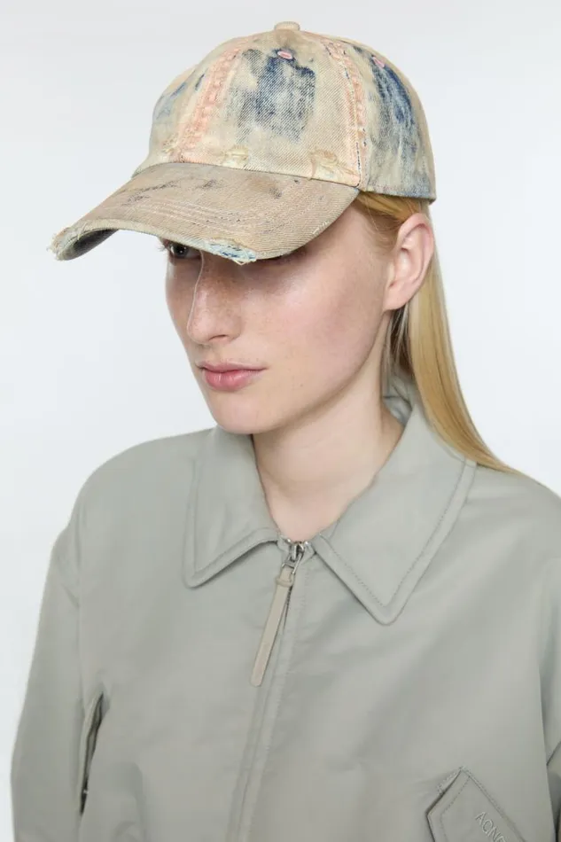 Acne Studios Cap Coated Denim Dirty Blueaqua Blue Women Hats