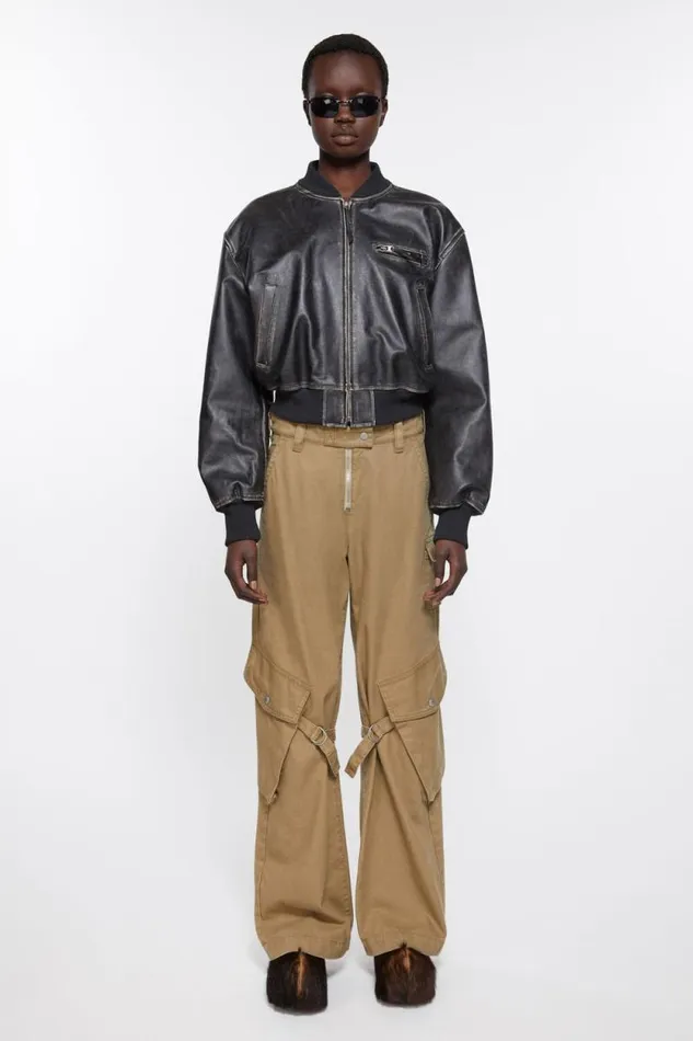 Acne Studios Cargo Trousers Cold Beige Women Trousers