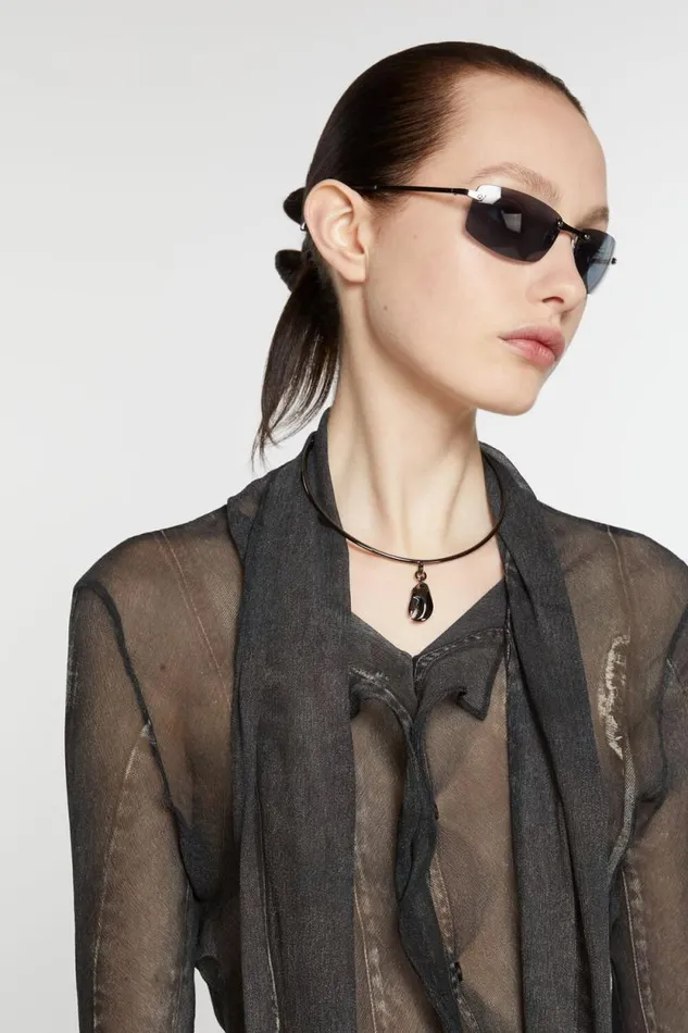 Acne Studios Charm Necklace Black Women Jewellery Acne Studios Charm Necklace Black Women Jewellery