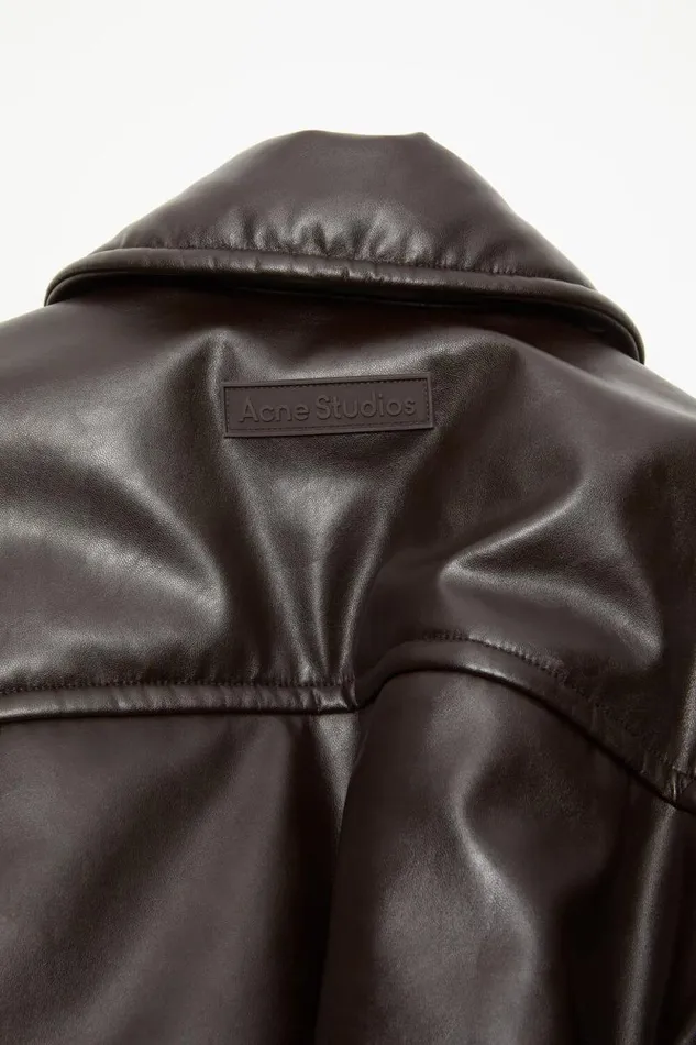 Acne Studios Coated Bomber Jacket Dark Brown Women Outerwear Acne Studios Coated Bomber Jacket Dark Brown Women Outerwear