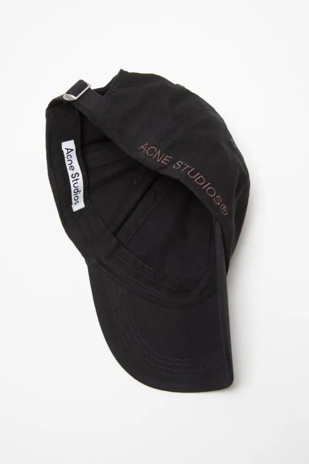 Acne Studios Cotton Twill Cap Black Men Hats Acne Studios Cotton Twill Cap Black Men Hats