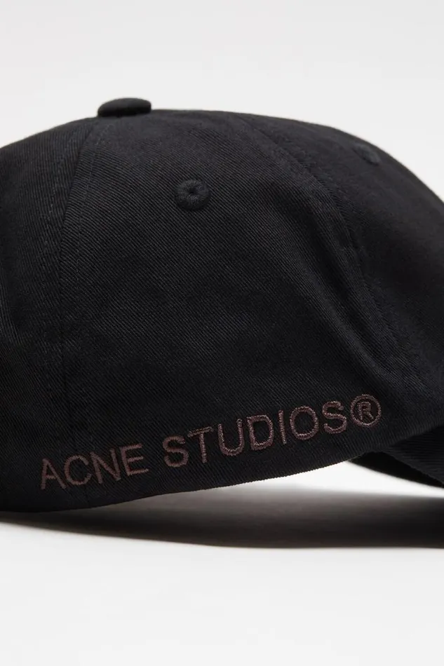 Acne Studios Cotton Twill Cap Black Men Hats Acne Studios Cotton Twill Cap Black Men Hats
