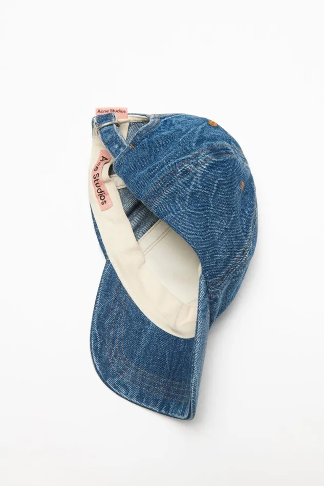 Acne Studios Denim Cap Mid Blue Women Hats