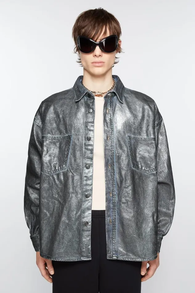 Acne Studios Denim Shirt 8211 Relaxed Fit Silverblue Men Shirts