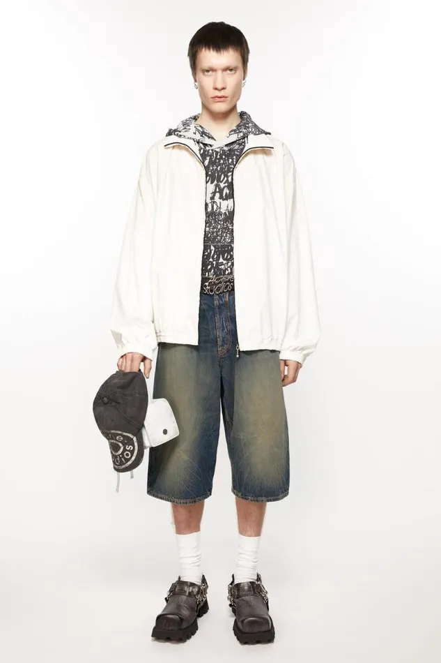 Acne Studios Denim Shorts 8211 Loose Fit Dark Blue Men Shorts