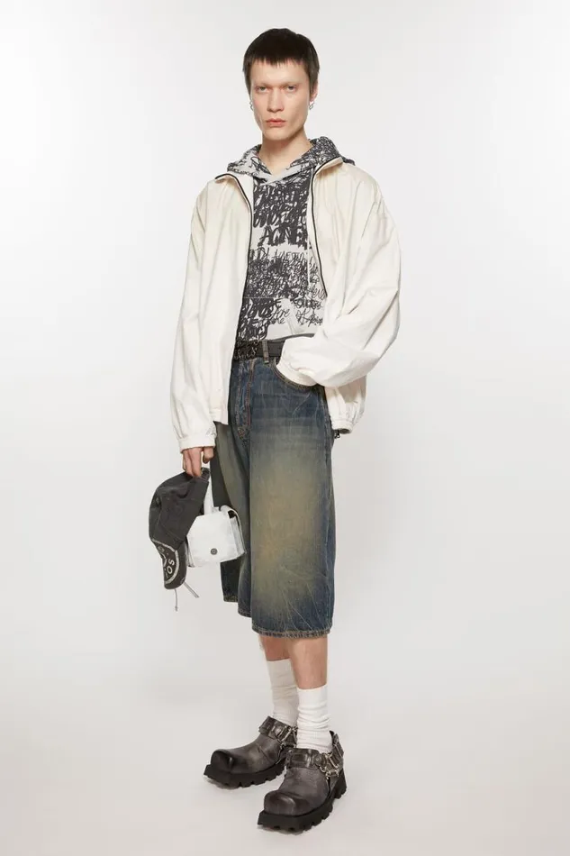 Acne Studios Denim Shorts 8211 Loose Fit Dark Blue Men Shorts