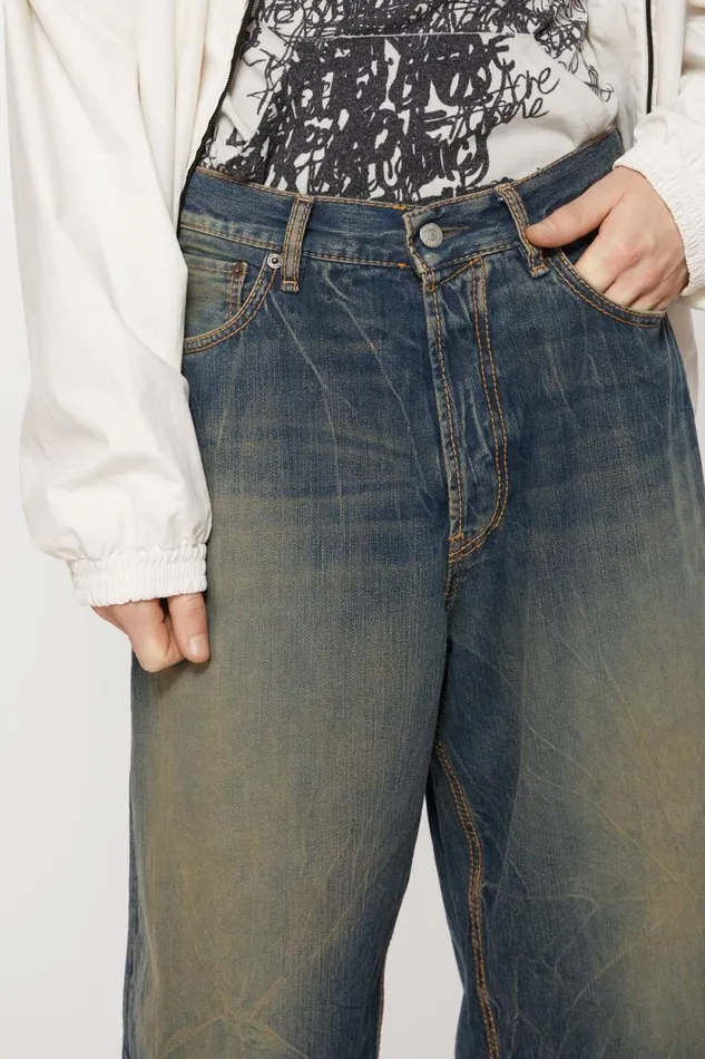 Acne Studios Denim Shorts 8211 Loose Fit Dark Blue Men Shorts