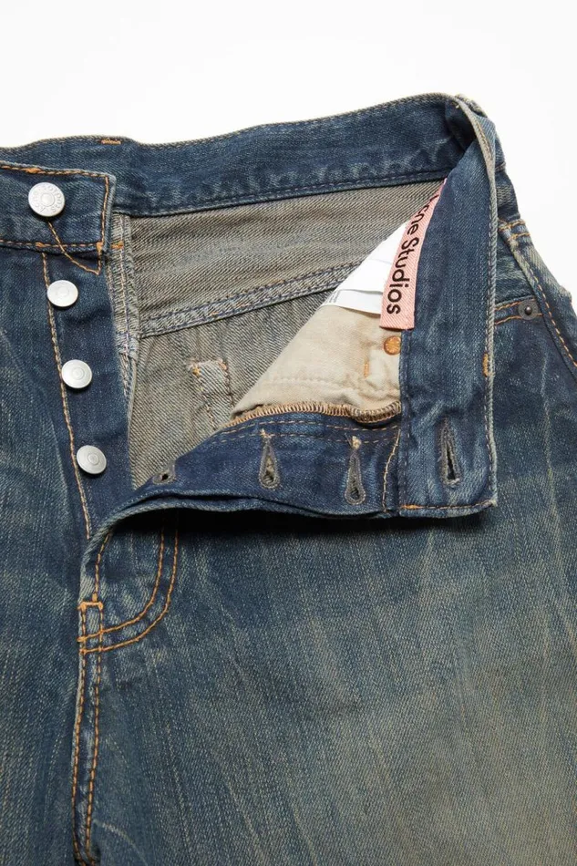 Acne Studios Denim Shorts 8211 Loose Fit Dark Blue Men Shorts