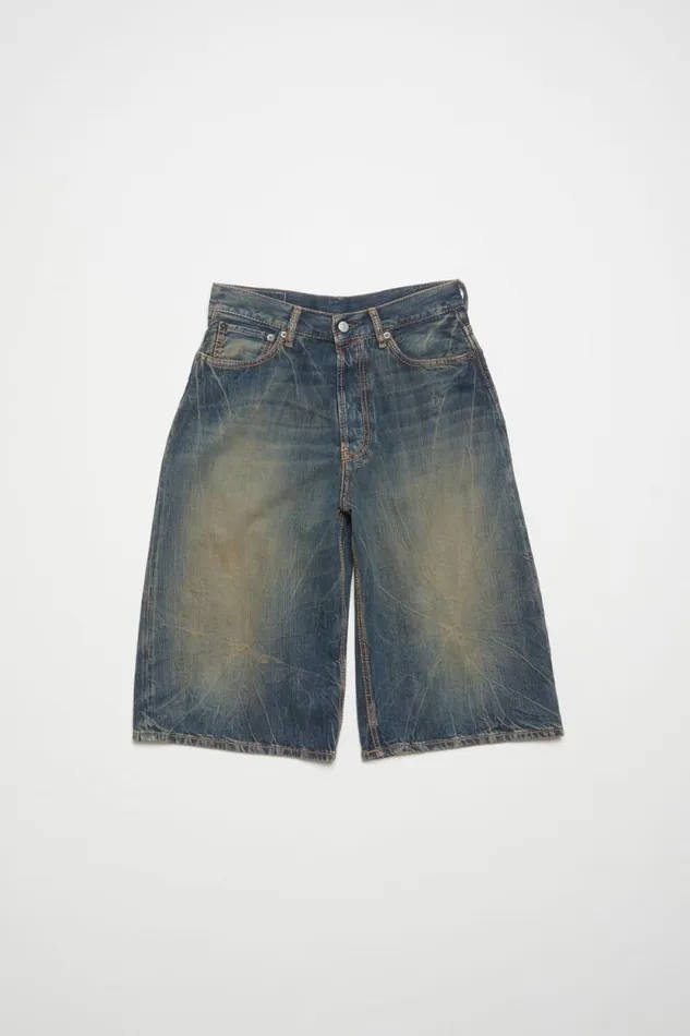 Acne Studios Denim Shorts 8211 Loose Fit Dark Blue Men Shorts