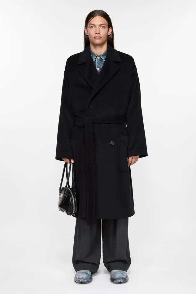 Acne Studios Doublebreasted Coat Black Men Outerwear