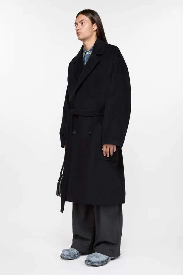 Acne Studios Doublebreasted Coat Black Men Outerwear Acne Studios Doublebreasted Coat Black Men Outerwear