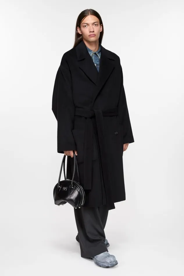 Acne Studios Doublebreasted Coat Black Men Outerwear Acne Studios Doublebreasted Coat Black Men Outerwear
