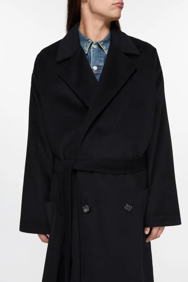 Acne Studios Doublebreasted Coat Black Men Outerwear Acne Studios Doublebreasted Coat Black Men Outerwear