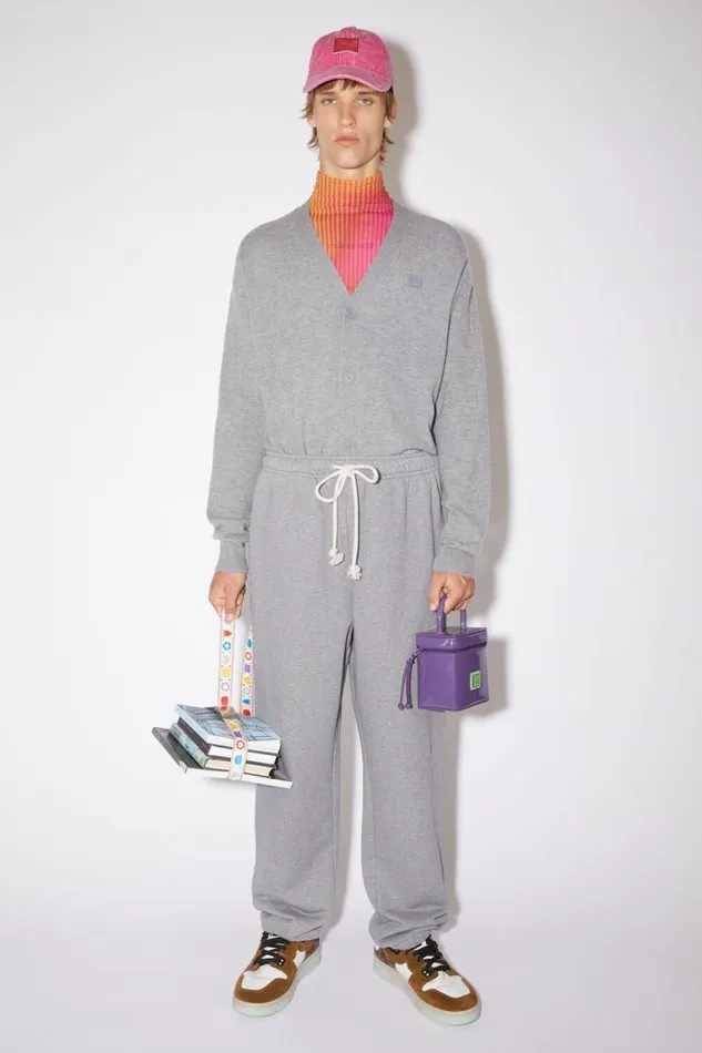 Acne Studios Fleece Sweatpants Light Grey Melange Women Trousers