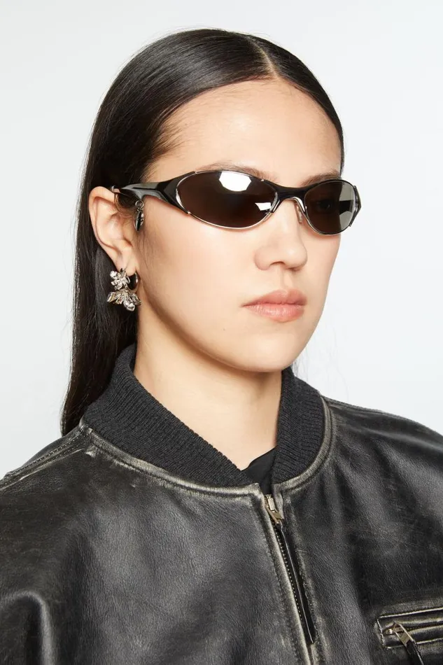 Acne Studios Flower Hoop Earrings Silvertransparent Men Jewellery Acne Studios Flower Hoop Earrings Silvertransparent Men Jewellery
