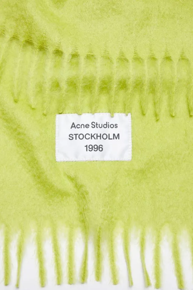 Acne Studios Fringe Alpaca Scarf Neon Green Women Scarves Acne Studios Fringe Alpaca Scarf Neon Green Women Scarves