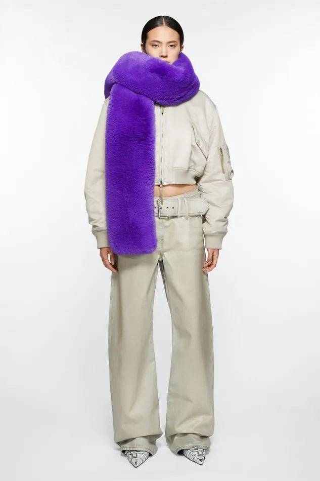 Acne Studios Furry Scarf Purple Men Scarves