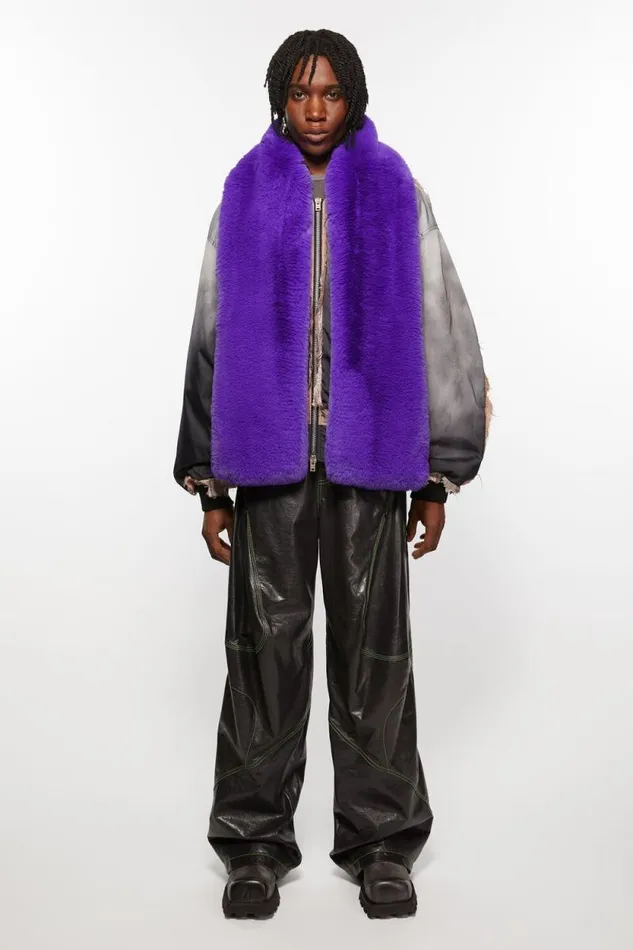 Acne Studios Furry Scarf Purple Men Scarves