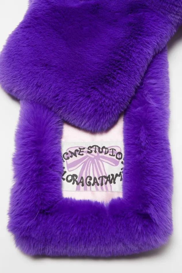 Acne Studios Furry Scarf Purple Men Scarves