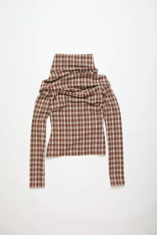 Acne Studios High Neckline Blouse Beigebrown Women Shirts and Blouses