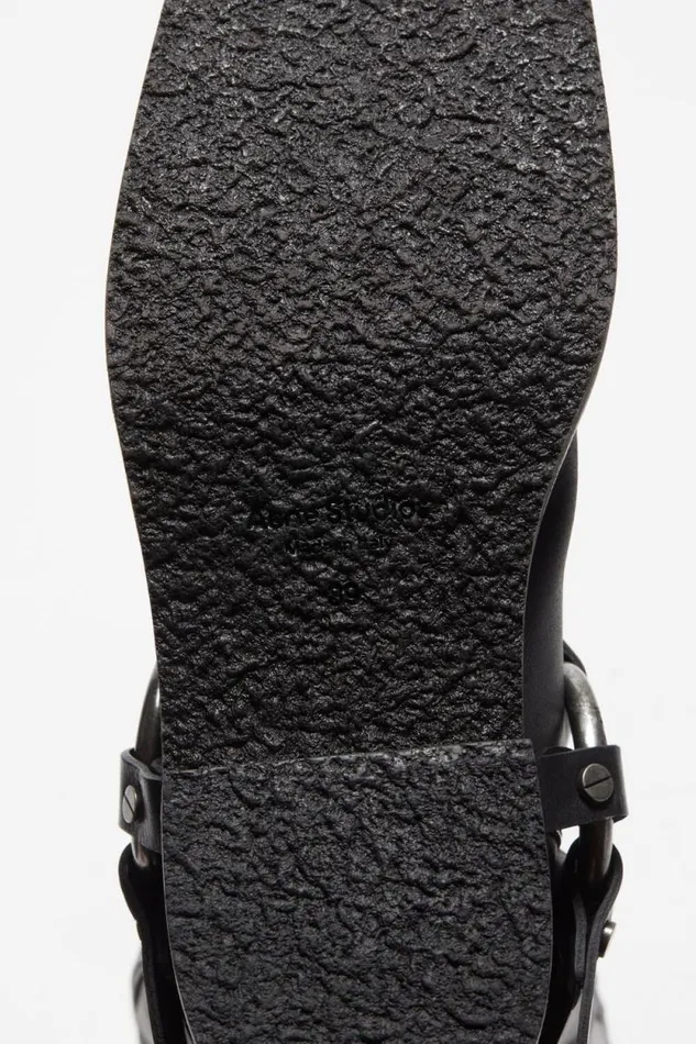 Acne Studios Leather Buckle Boots Black Women Shoes Acne Studios Leather Buckle Boots Black Women Shoes