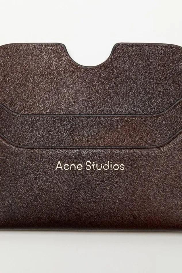 Acne Studios Leather Card Holder Dark Brown Men Small Leather Goods Acne Studios Leather Card Holder Dark Brown Men Small Leather Goods