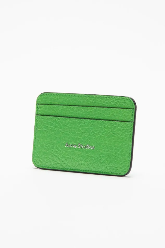 Acne Studios Leather Card Holder Green Men Small Leather Goods