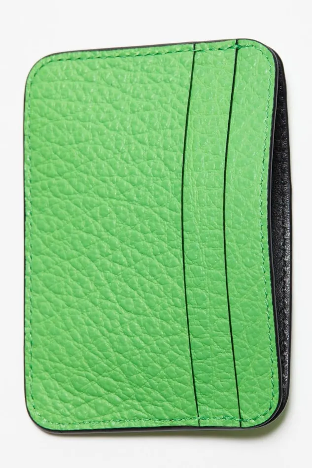 Acne Studios Leather Card Holder Green Men Small Leather Goods