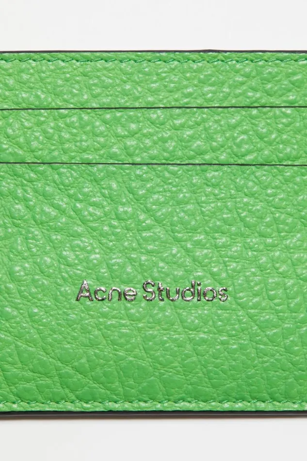 Acne Studios Leather Card Holder Green Men Small Leather Goods