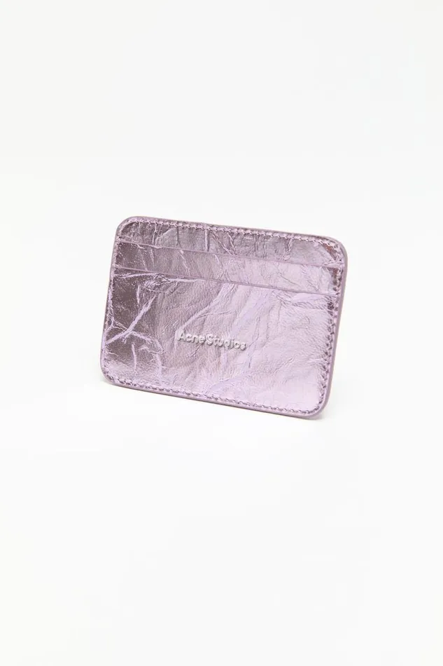 Acne Studios Leather Card Holder Lavender Purple Men Small Leather Goods Acne Studios Leather Card Holder Lavender Purple Men Small Leather Goods