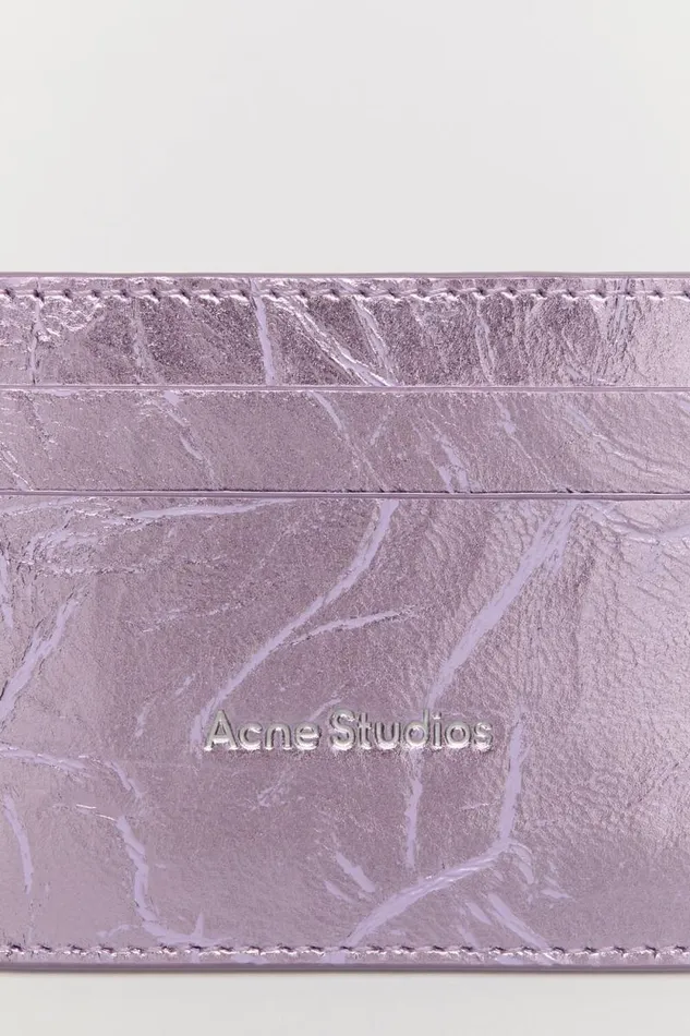 Acne Studios Leather Card Holder Lavender Purple Men Small Leather Goods Acne Studios Leather Card Holder Lavender Purple Men Small Leather Goods