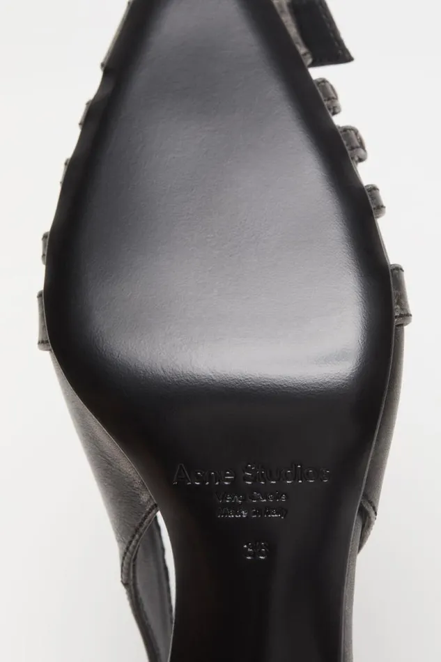 Acne Studios Leather Heel Slingbacks Blackwhite Women Shoes Acne Studios Leather Heel Slingbacks Blackwhite Women Shoes