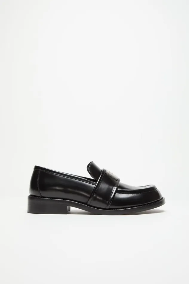 Acne Studios Leather Loafers Black Women Shoes