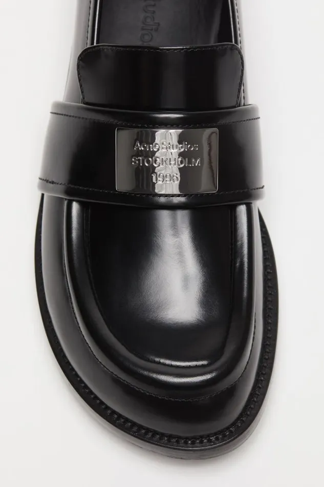 Acne Studios Leather Loafers Black Women Shoes Acne Studios Leather Loafers Black Women Shoes