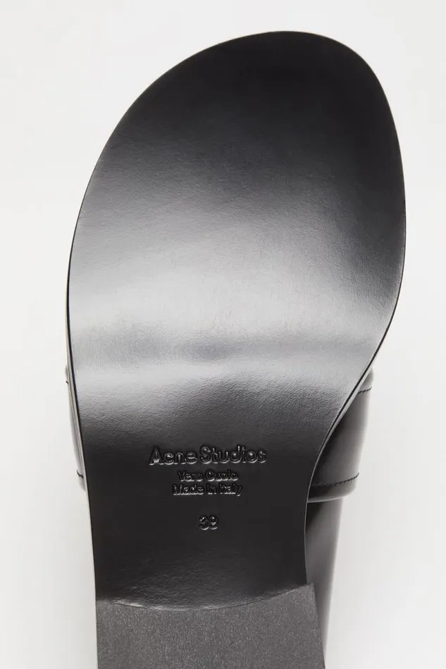 Acne Studios Leather Loafers Black Women Shoes Acne Studios Leather Loafers Black Women Shoes