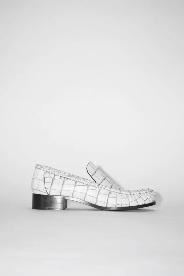 Acne Studios Leather Loafers Off White Women Shoes