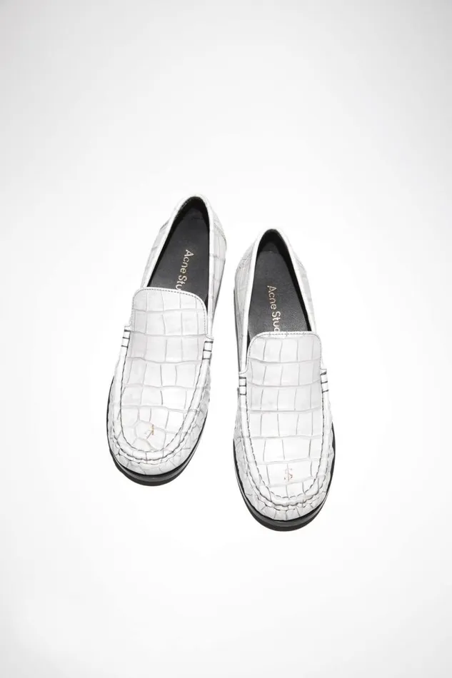 Acne Studios Leather Loafers Off White Women Shoes