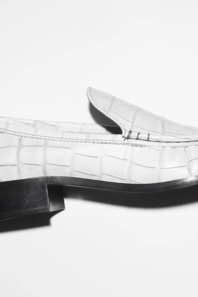 Acne Studios Leather Loafers Off White Women Shoes