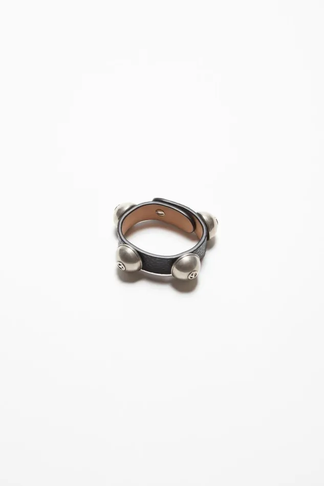 Acne Studios Leather Stud Bracelet Black Women Jewellery